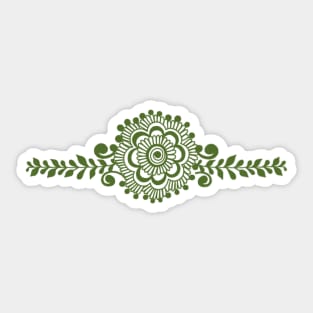 Green Henna Tattoo - Green Mehendi Motifs Sticker